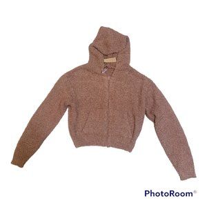 SKIMS Cozy Knit Zip Up Hoodie - Rose Clay - NWT - Size XXS/XS